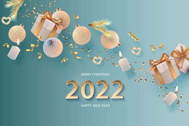 Prettige kerstdagen en gelukkig nieuwjaar 2022 banner