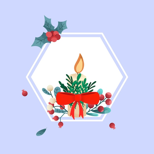 Prettige Kerstdagen en Happy Holidays-kaarten met kerstkaars bloemenframes en achtergrond Moderne universele kunstsjablonen Vector illustratie