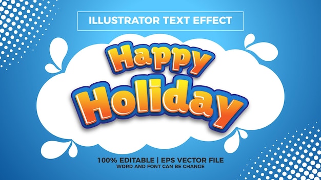 Prettige vakantie editbale teksteffect