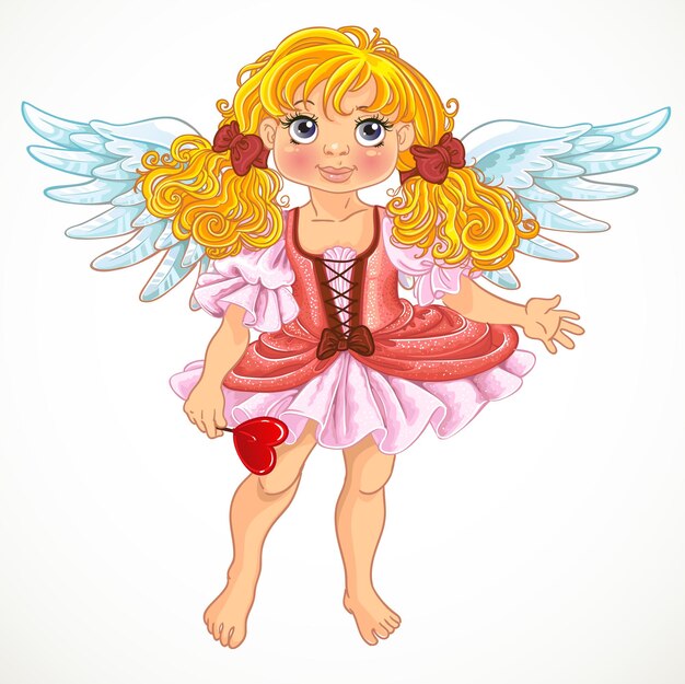 Pretty angel girl with wings