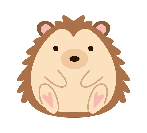 Pretty animal flat icon Cute cartoon hedgehog