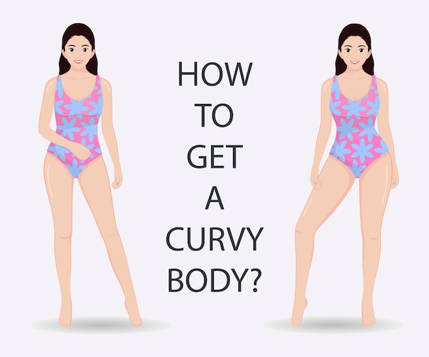 Pretty asian woman smiling in swimsuit how to get a curvy body sport gym and healthy body concept