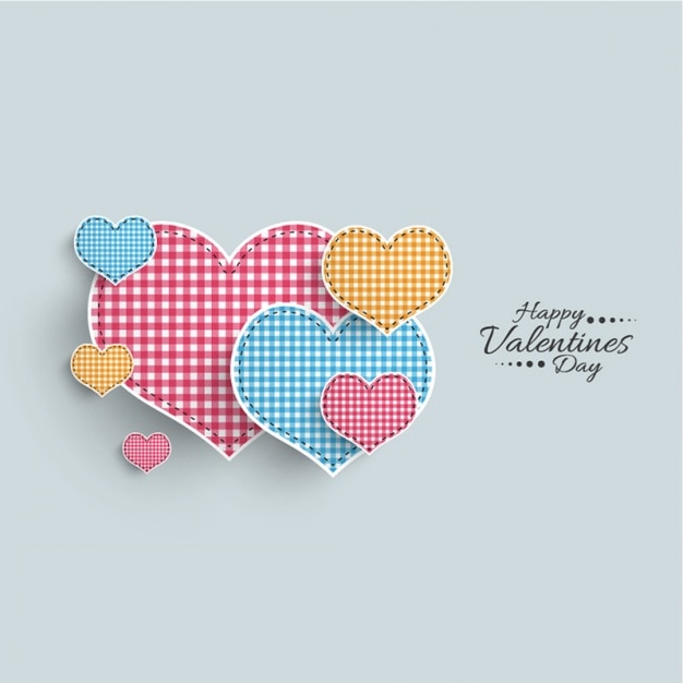 Pretty background with checkered hearts