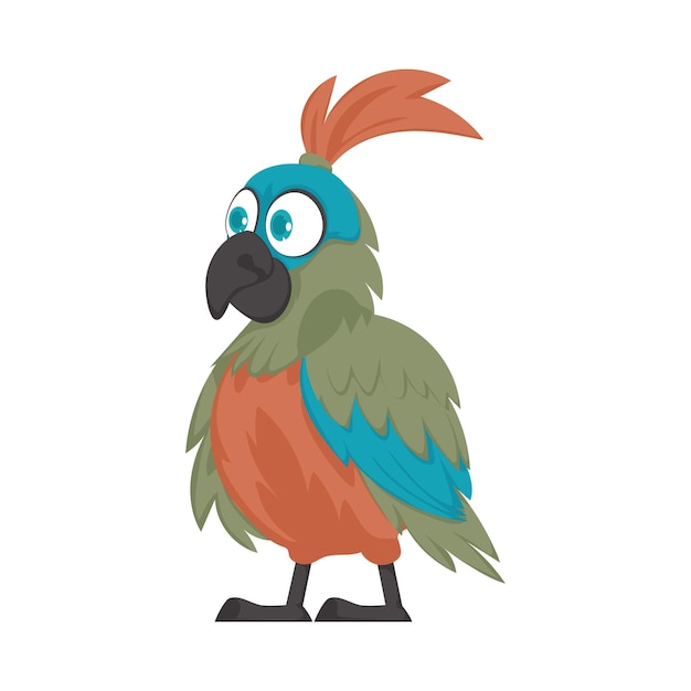 Un grazioso uccello dai colori vivaci e allegri illustrazione vettoriale