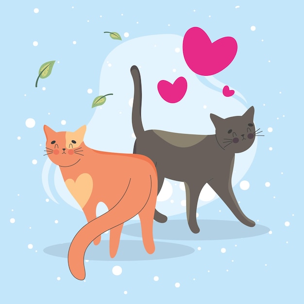 Pretty cats illustration