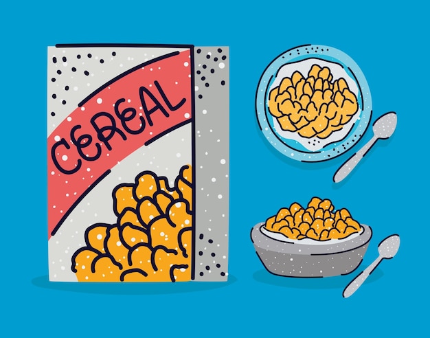 Vector pretty cereal items