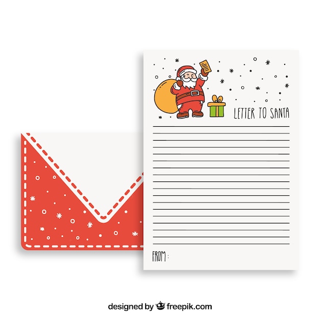 Vector pretty christmas card with envelope