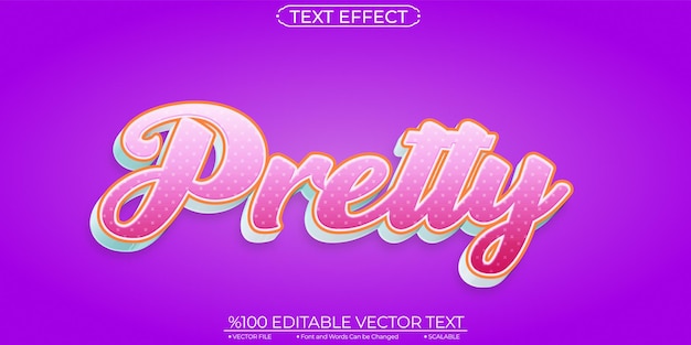 Pretty editable and scalable text effect