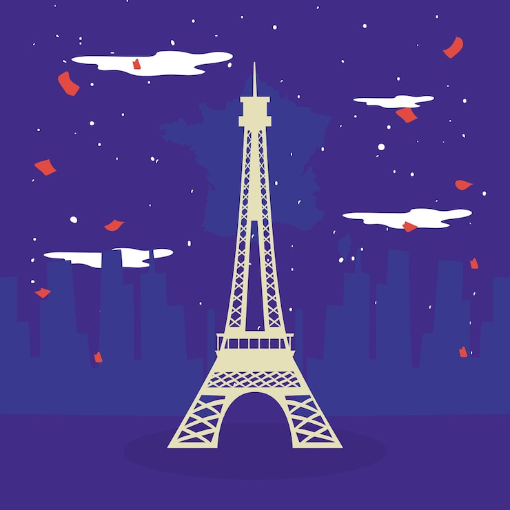 Vector pretty eiffel tower