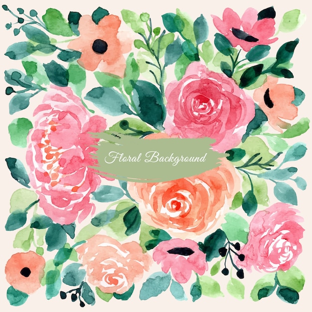 pretty floral watercolor background