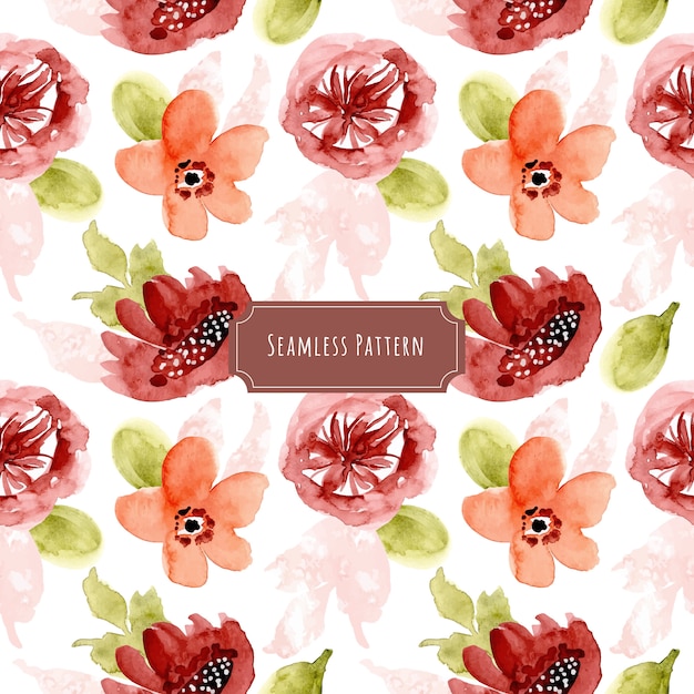 Pretty floral watercolor seamless pattern