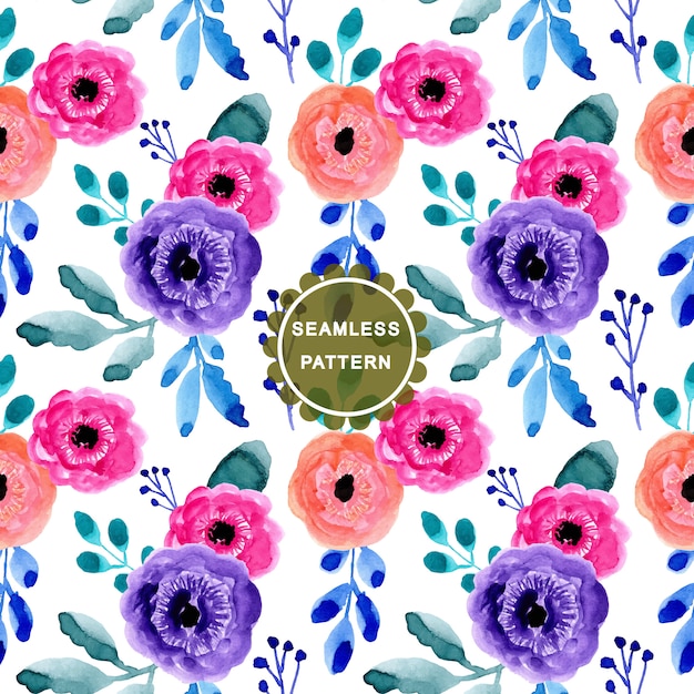 pretty floral watercolor seamless pattern