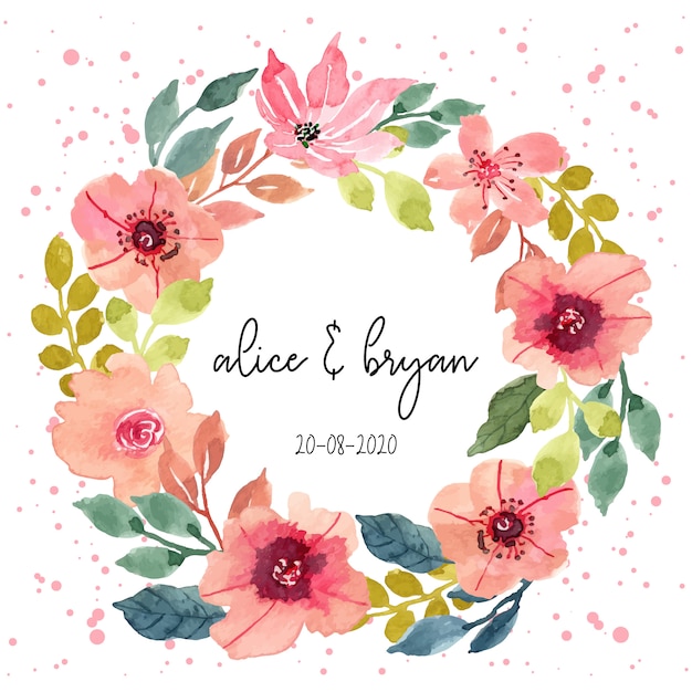 Pretty floral watercolor wreath