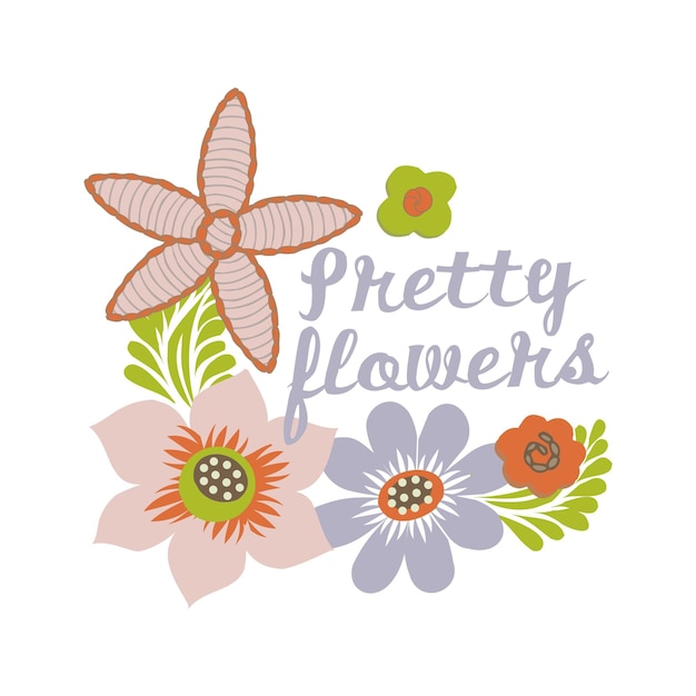 Vector pretty flowers vector design