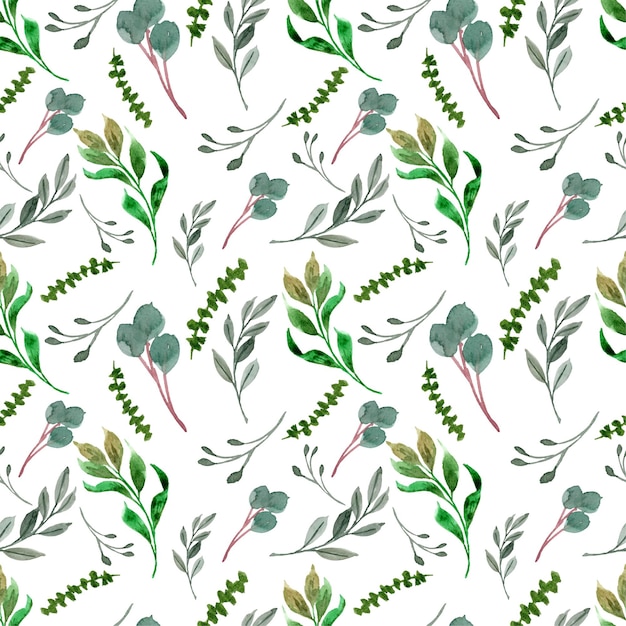 Pretty greenery foliage seamless pattern