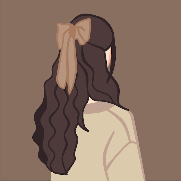 pretty hairstyle for girls vector illustration