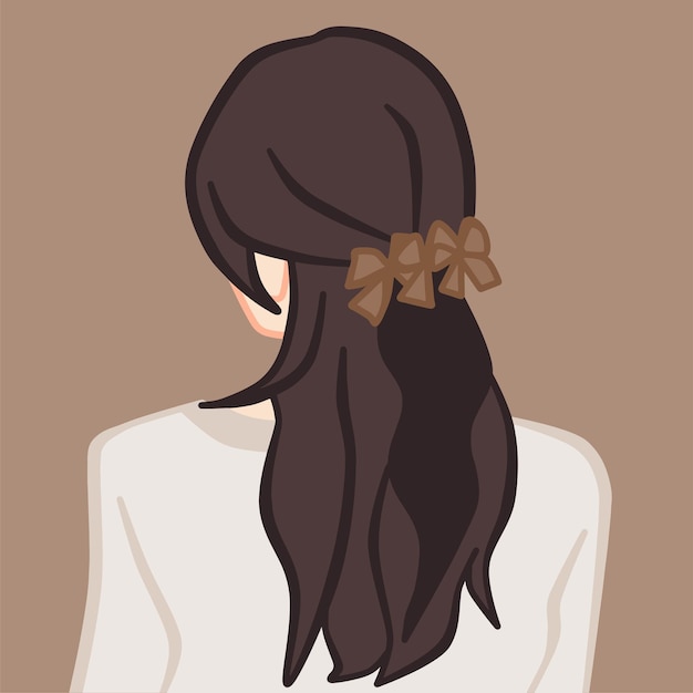 pretty hairstyle for girls vector illustration