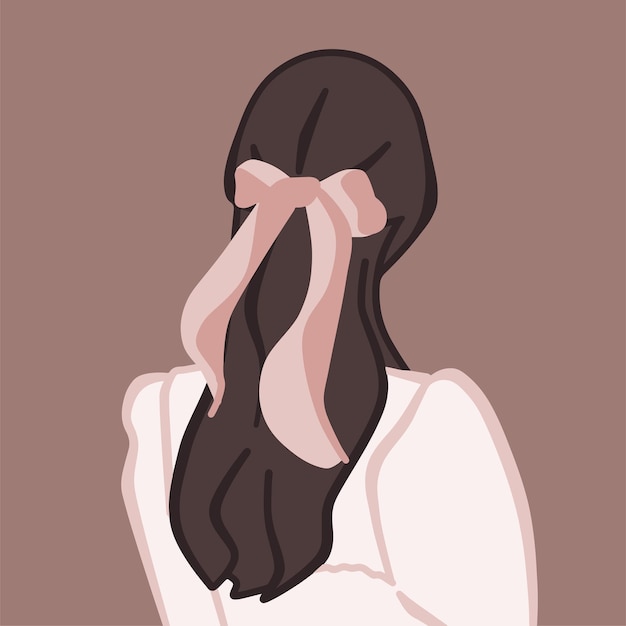 pretty hairstyle for girls vector illustration