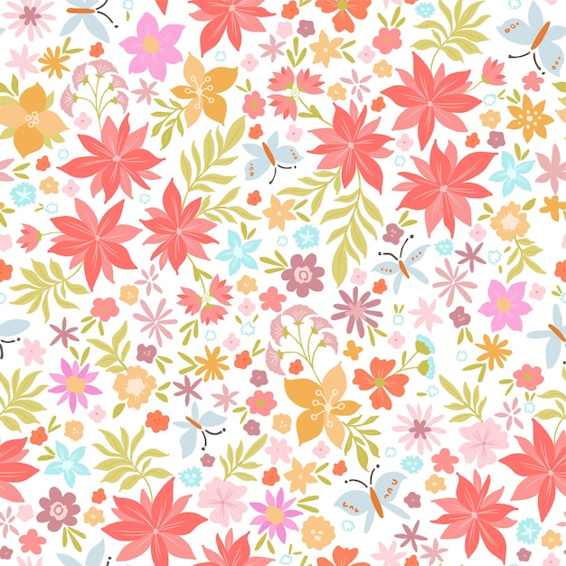 Pretty pink florals and butterfly pattern