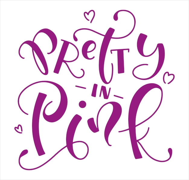 Premium Vector | Pretty in pink vector illustration isolated on white ...