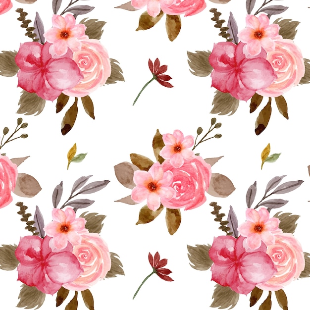 Pretty Red Floral Seamless Pattern