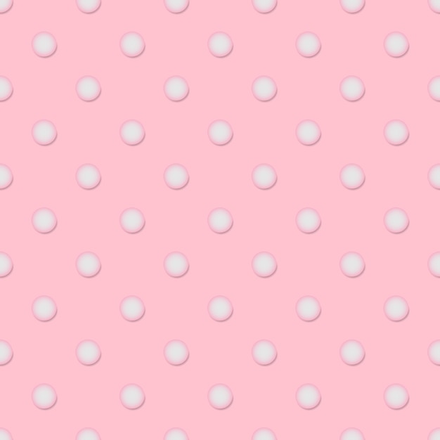 Pretty seamless pattern with realistic beads on pink background 3D texture modern design