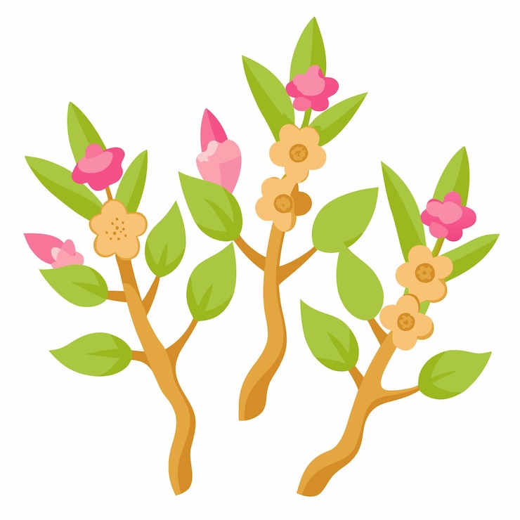 Vector pretty spring blossoms