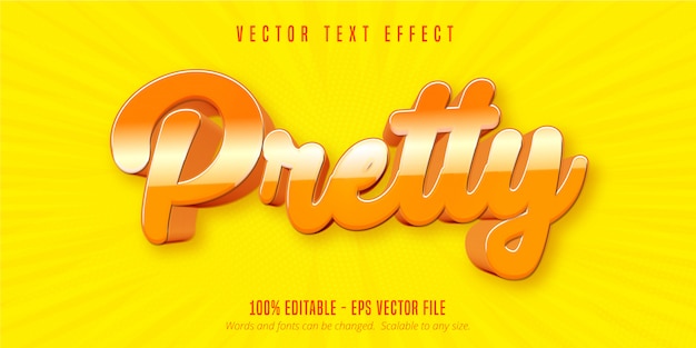 Pretty text, cartoon style editable text effect