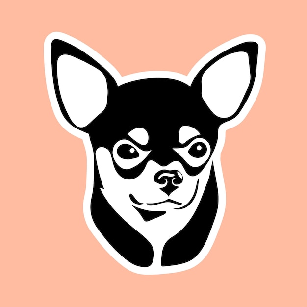 Pretty toy terrier as sticker for design websites, logo, icons, signs, applications or clothes