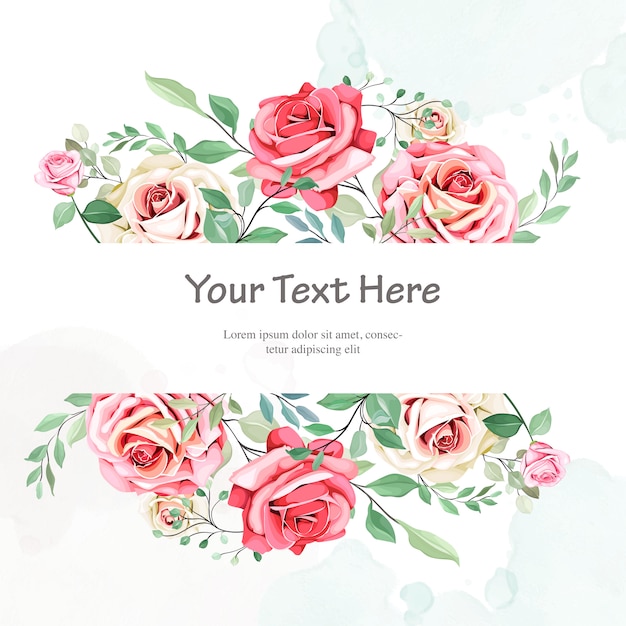 Pretty wedding invitation with floral frame