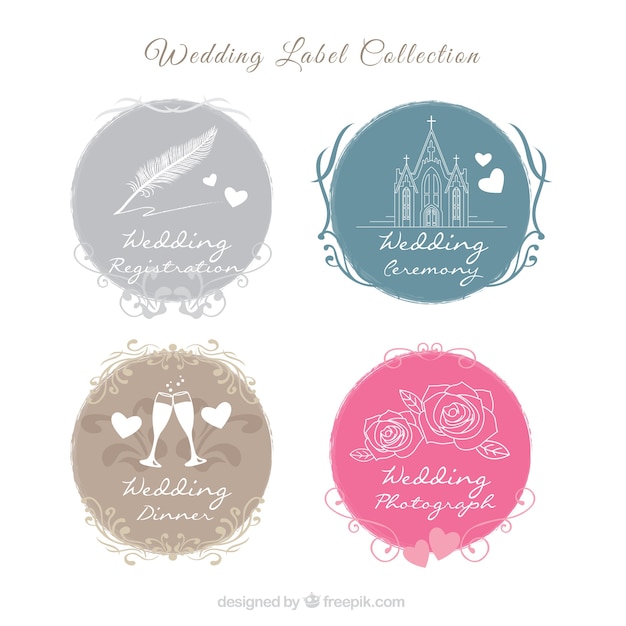 Pretty wedding label collection