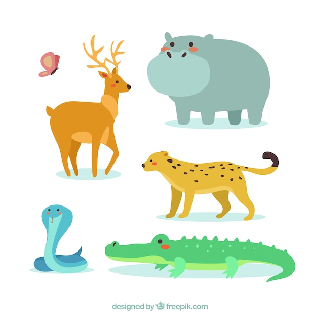 Vector pretty wild animals