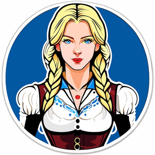 Pretty woman princess tattoo hand drawn cartoon sticker icon concept isolated illustration