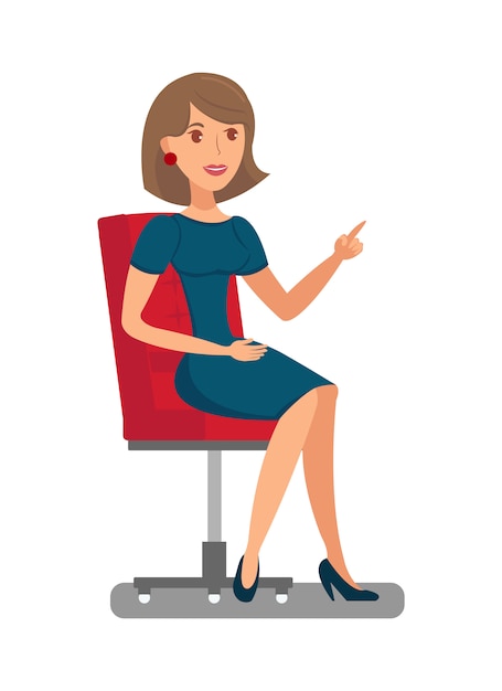 Vector pretty woman sitting in chair