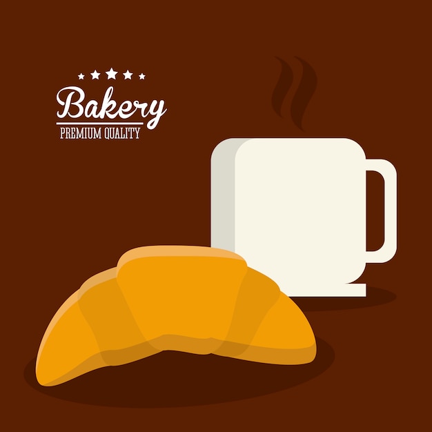 Pretzel bread coffee bakery icon.