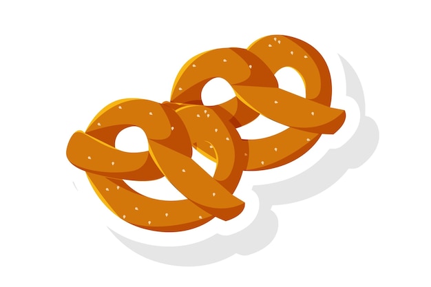 Vector pretzel cookie sticker vector illustration