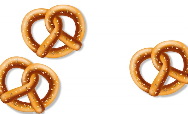 Vector pretzel on white background