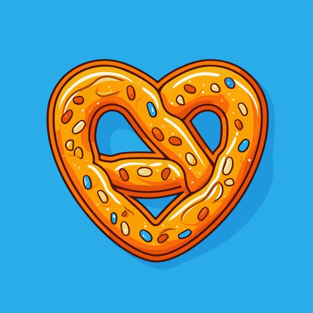 Vettore un pretzel con sopra la parola amore