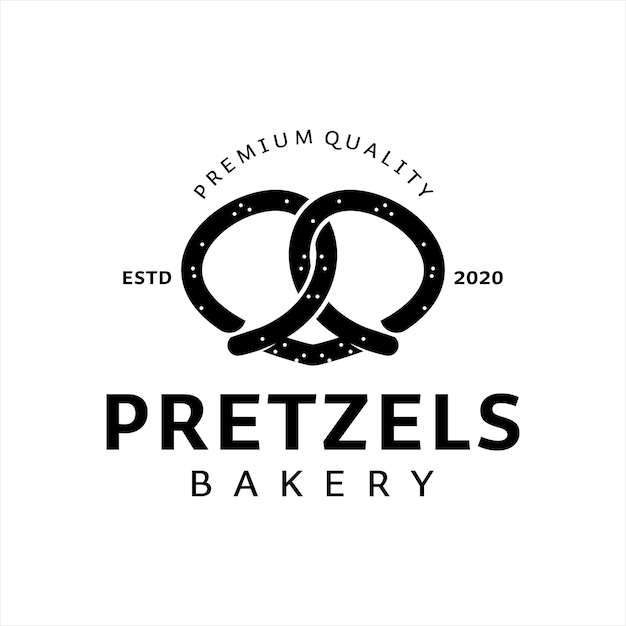 Pretzels Logo Design Bakery Vector Template Pastry