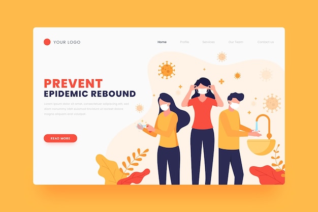 Prevent epidemic rebound landing page template