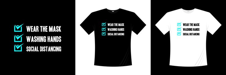 preventie van covid-19 typografie t-shirtontwerp