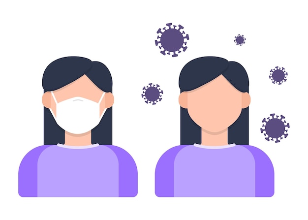 Preventing the spread of infections flu coronavirus and other viruses Vector illustration