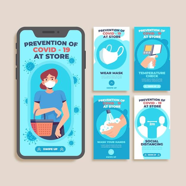 Prevention covid-19 at store instagram stories