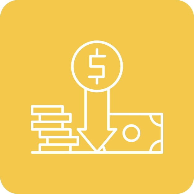 Price decrease vector icon can be used for banking and finance iconset