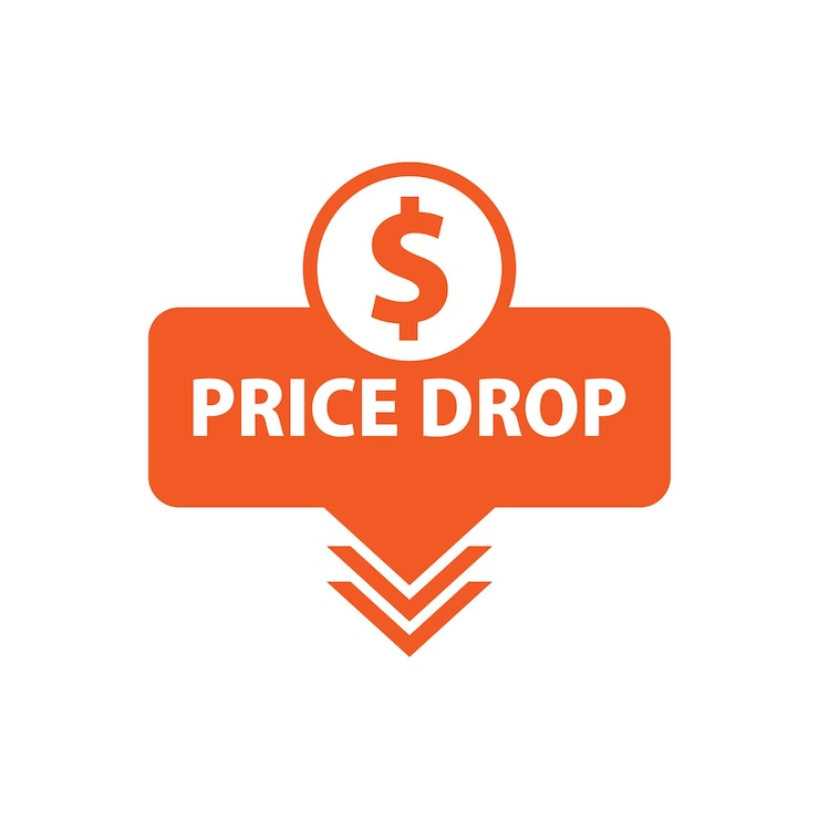 Vector price drop in flat style sale banner vector illustration on isolated background loss market sign business concept