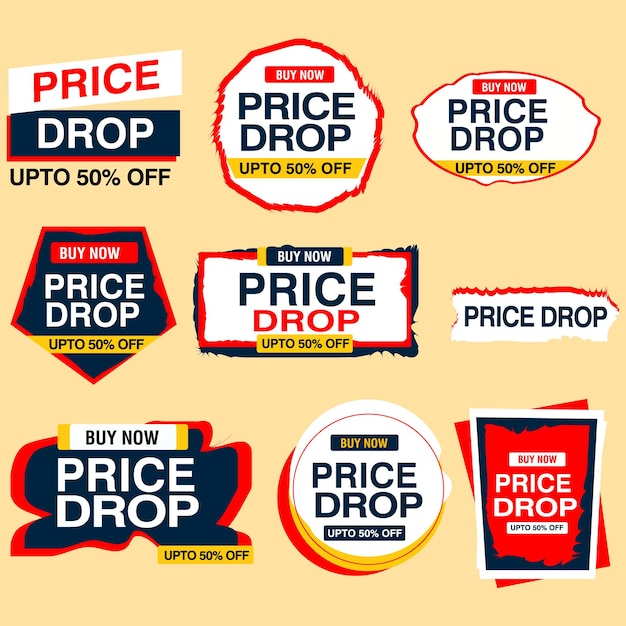 price drop iconsdiscount collection discount tags bundles percent sign percentage