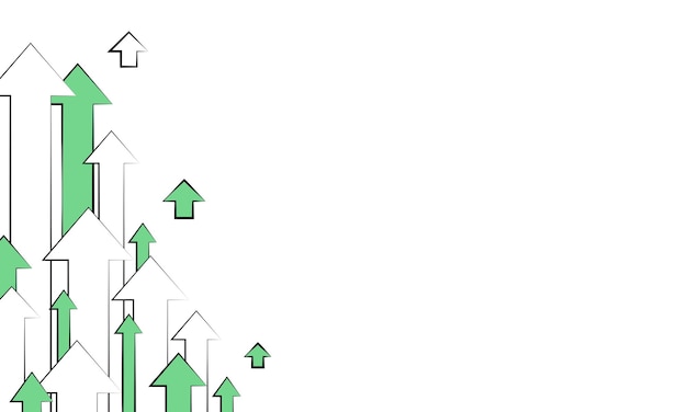 Вектор Повышение цен современная иллюстрация стрелки двигаются и указывают вверх