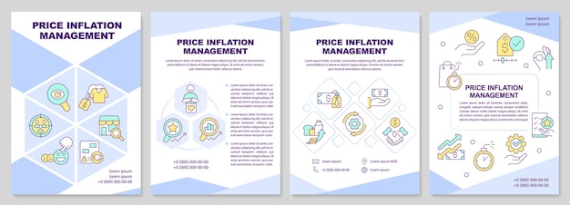 벡터 가격 인플레이션 관리 라이트 블루 브로셔 템플릿