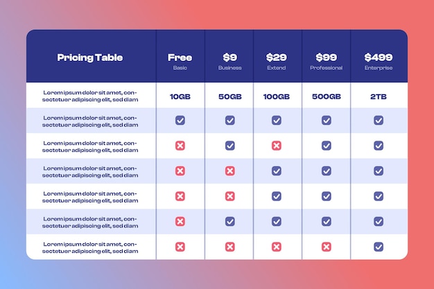 Vector price list template 01