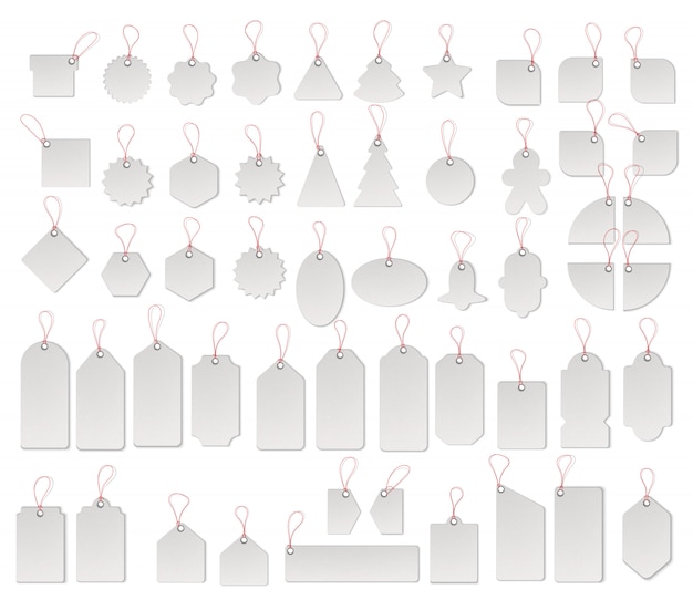 Price or sale tags and labels vector template set
